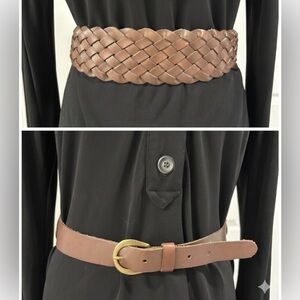 Kimchi Blue Braided Brown Leather BOHO Belt Size M Fits 31-35” Waist